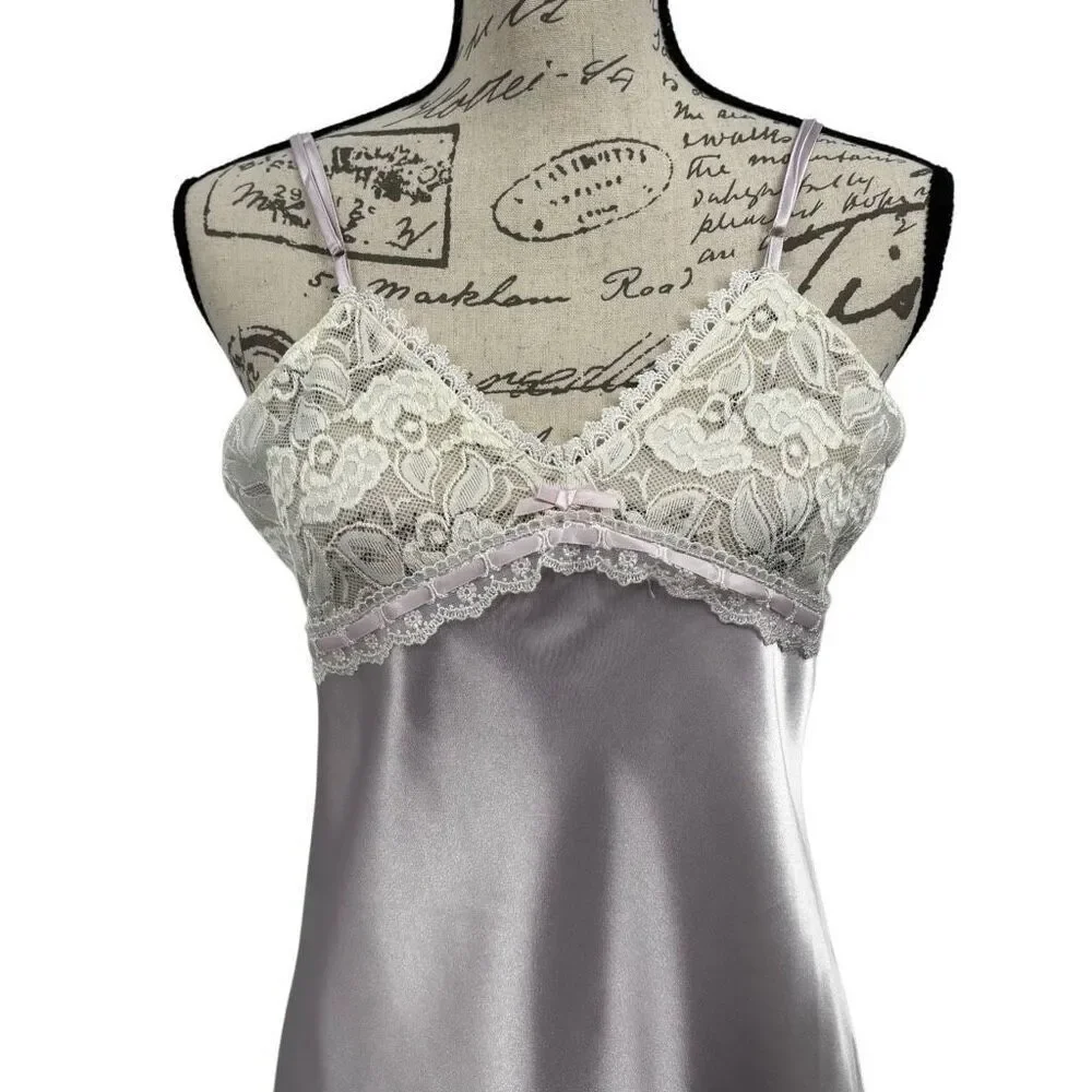 Vintage Gunne Sax by Jessica McClintock Satin Lace Slip Dress #U1045 Large‎ NWOT
